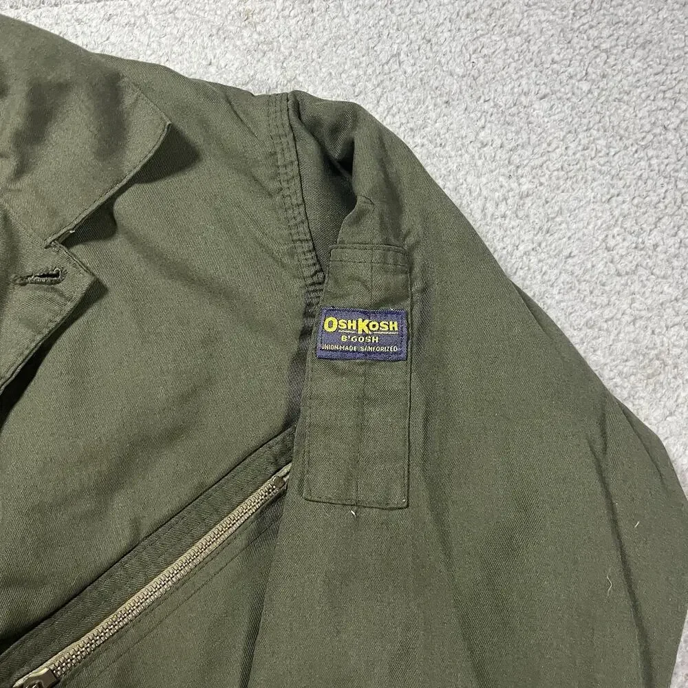Oshkosh Bgosh Overalls Mens Green Olive VTG Union Insulated Lined Workwear W38